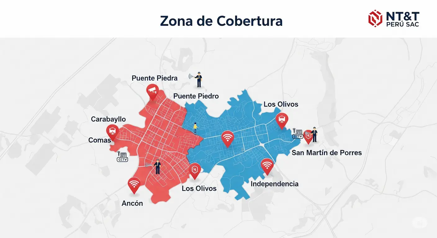 Zonas de cobertura en Comas